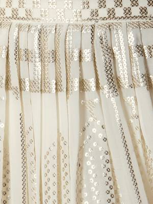 White Georgette Sequins Semi-Stitched Wedding Lehenga Choli  5