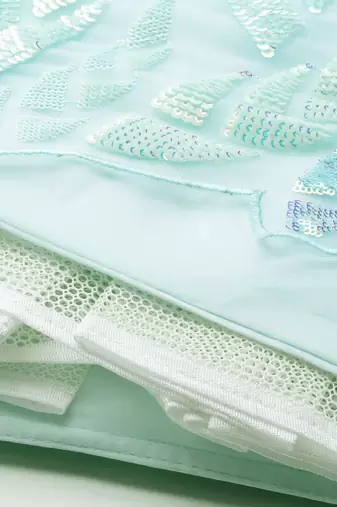 sky blue sequins net lehenga set choli with dupatta with dupatta
