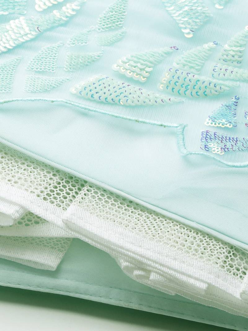 Outstanding Sky Blue Sequins Net Lehenga Choli With Dupatta