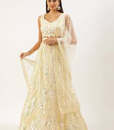 yellow sequins net lehenga set choli with dupatta with dupatta
