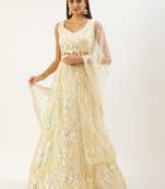 Outstanding Yellow Sequins Net Lehenga Choli With Dupatta
