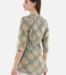Pista Muslin Foil Print Women's A-line Kurta