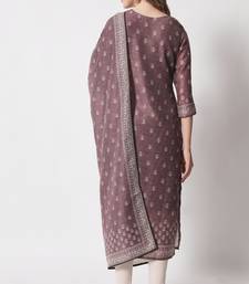 Light Brown Embellished Silk Blend Women's Kurta, Pyjama & Dupatta Set