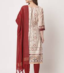 Multi Maroon  Silk Blend Women's Kurta, Pyjama & Dupatta Set