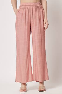 Peach Embroidered Silk Blend  Kurta pant and Palazzo Set 5