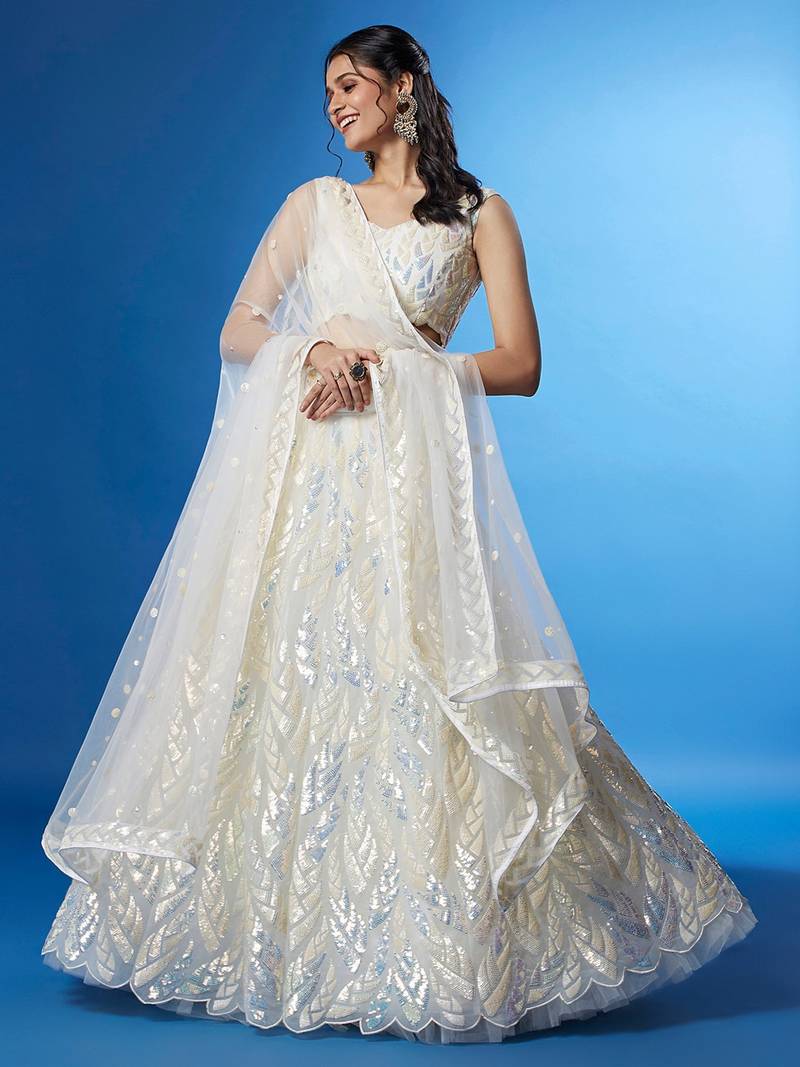 White Holi Lehenga for Women