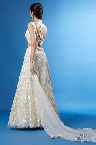 white holi lehenga for women