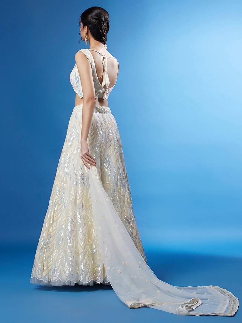 White Holi Lehenga for Women