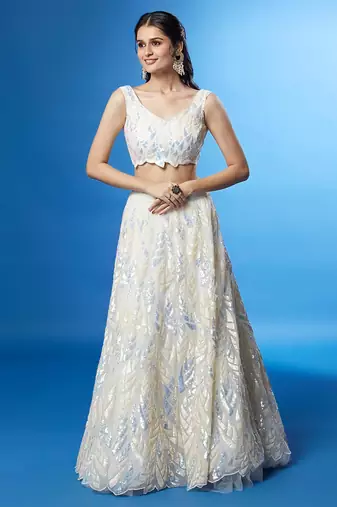 white holi lehenga for women