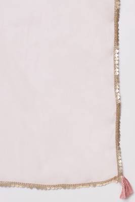 Peach Embroidered Silk Blend  Kurta pant and Palazzo Set 6