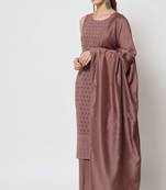 Onion Embroidered Rayon Women's Kurta,Palazzo and Dupatta Set