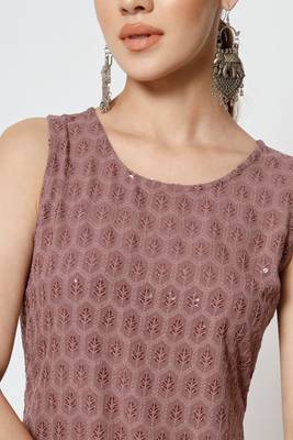 Onion Embroidered Rayon  Kurta Palazzo and Dupatta Set 4