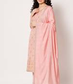 Pink Woven Silk Blend Women's Kurta, Pyjama & Dupatta Set