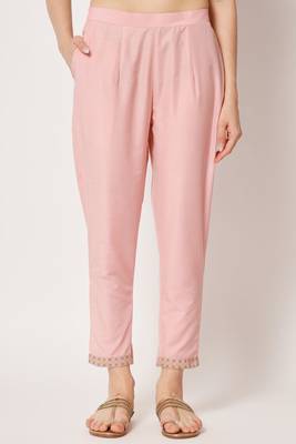 Pink Woven Silk Blend Women's Kurta, Pyjama & Dupatta Set 5