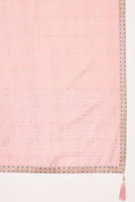 Pink Woven Silk Blend Women's Kurta, Pyjama & Dupatta Set 6