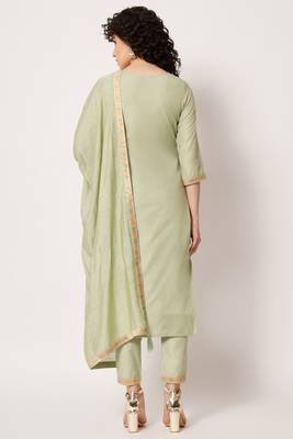 Pista Woven Silk Blend Women's Kurta, Pyjama & Dupatta Set 2