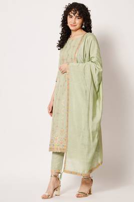 Pista Woven Silk Blend Women's Kurta, Pyjama & Dupatta Set 1
