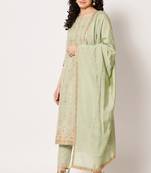Pista Woven Silk Blend Women's Kurta, Pyjama & Dupatta Set
