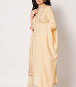 Cream Woven Silk Blend Women's Kurta, Pyjama & Dupatta Set