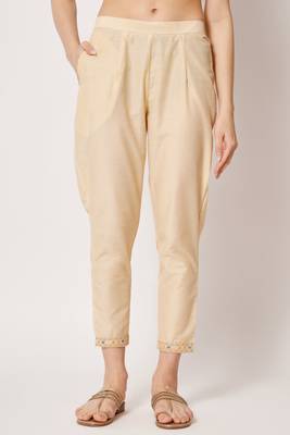 Cream Woven Silk Blend  Kurta pant  with Dupatta Set 5