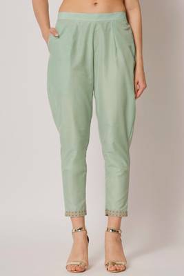 Sea Green Woven Silk Blend  Kurta pant  with Dupatta Set 5