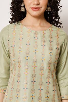 Pista Woven Silk Blend  Kurta pant  with Dupatta Set 4