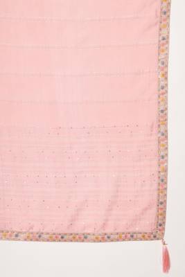 Pink Woven Silk Blend  Kurta pant  with Dupatta Set 6