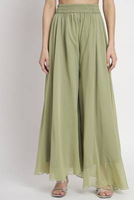 Green Embroidered Georgette  Kurta Palazzo and Dupatta Set 5