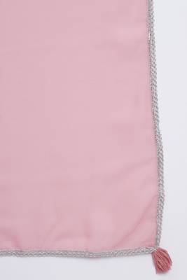 Pink Embroidered Georgette  Kurta Palazzo and Dupatta Set 5