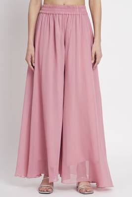 Pink Embroidered Georgette  Kurta Palazzo and Dupatta Set 6