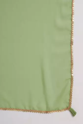 Pista Embroidered Georgette  Kurta pant and Sharara Set