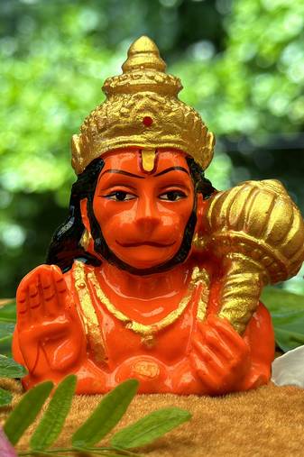 Chaque Decor Half  Orange  Hanuman Statue For Pooja Room, Gifting &Home Dcor