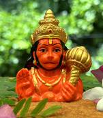 Chaque Decor Half  Orange  Hanuman Statue For Pooja Room, Gifting &Home Dcor