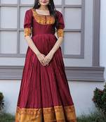 WOMEN'S SILK SOUTH INDIAN TRADITIONAL STITCHED READYMADE GOWN 