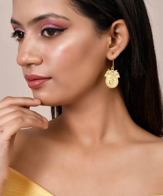 Ethnic handcrafted gold plated stud earrings 1