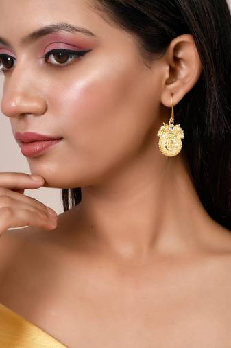 Ethnic handcrafted gold plated stud earrings