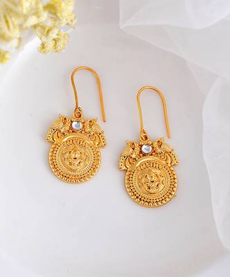 Ethnic handcrafted gold plated stud earrings 2