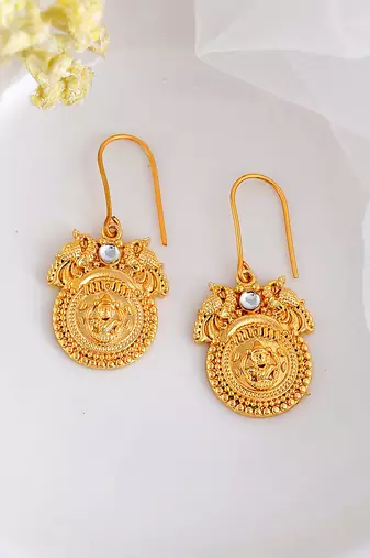 Ethnic handcrafted gold plated stud earrings