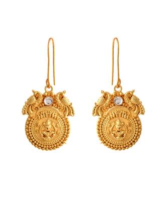 Ethnic handcrafted gold plated stud earrings 3