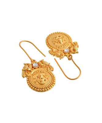 Ethnic handcrafted gold plated stud earrings 4