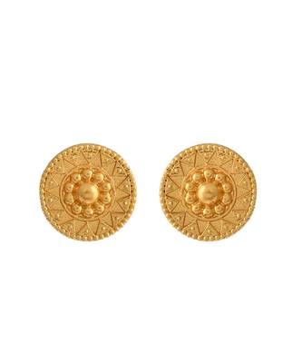Hancrafted gold plated circular stud earrings 3