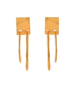 Gold plated circular western hoop earrings 3