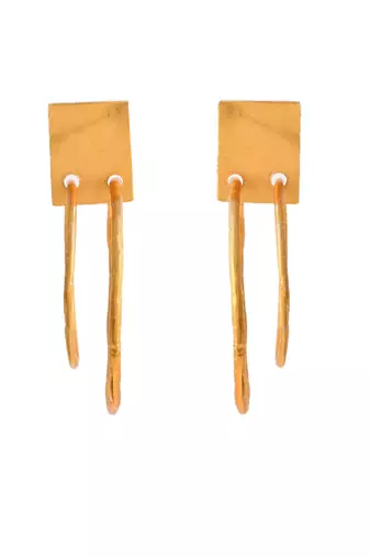 Gold plated circular western hoop earrings