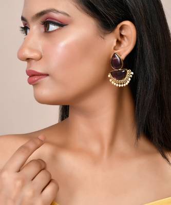 Traditional pearl chandbali earrings 1