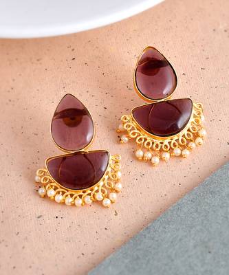 Traditional pearl chandbali earrings 2