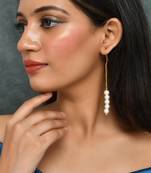 Western long pearl chain earrings for women