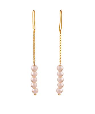 Western long pearl chain earrings for women 3