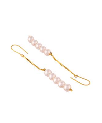 Western long pearl chain earrings for women 4