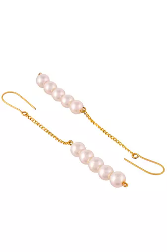 Western long pearl chain earrings for women