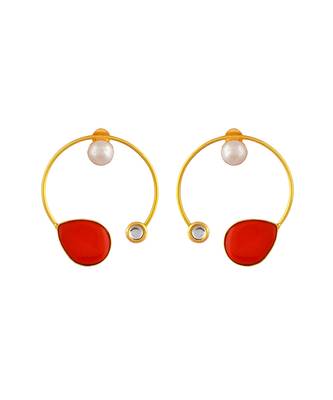 Red stone western hoop earrings 3